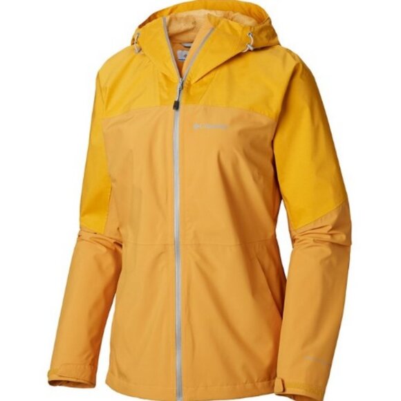 Columbia Women's Mystic Trail Hooded Jacket Size M Yellow Waterproof Fall Sport - Picture 1 of 14